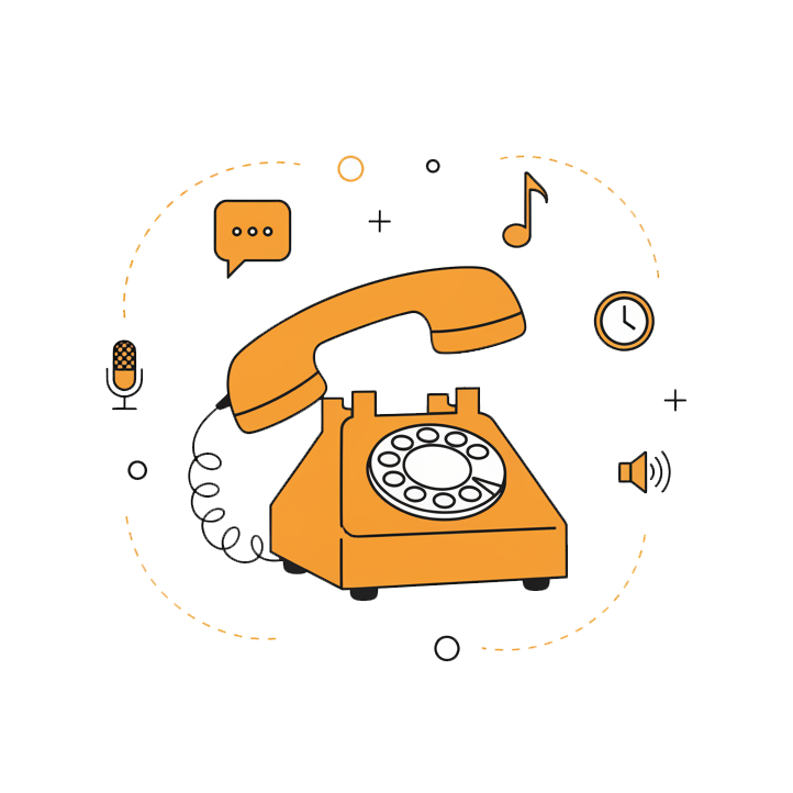 Illustration du pré-décroché téléphonique - Premier contact sonore avec votre entreprise Illustration du pré-décroché téléphonique - Premier contact sonore avec votre entreprise